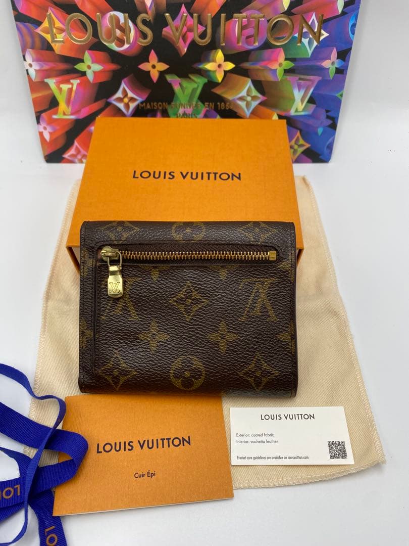 【極美品】ルイヴィトン モノグラム ポルトフォイユ ジョイ 折り財布 ブラウン