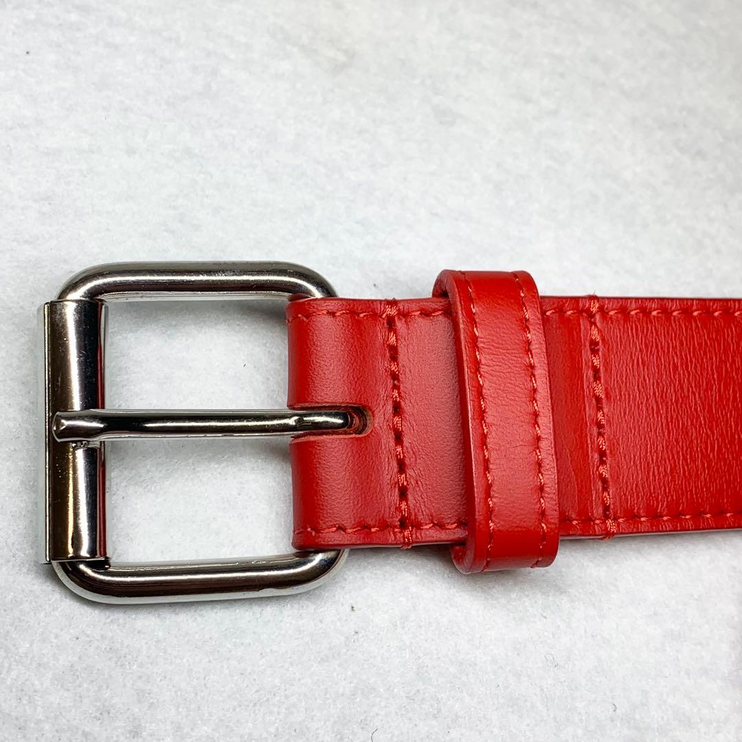 未使用級 18SS SUPREME ベルト レザー 本革 スタッズ レッド