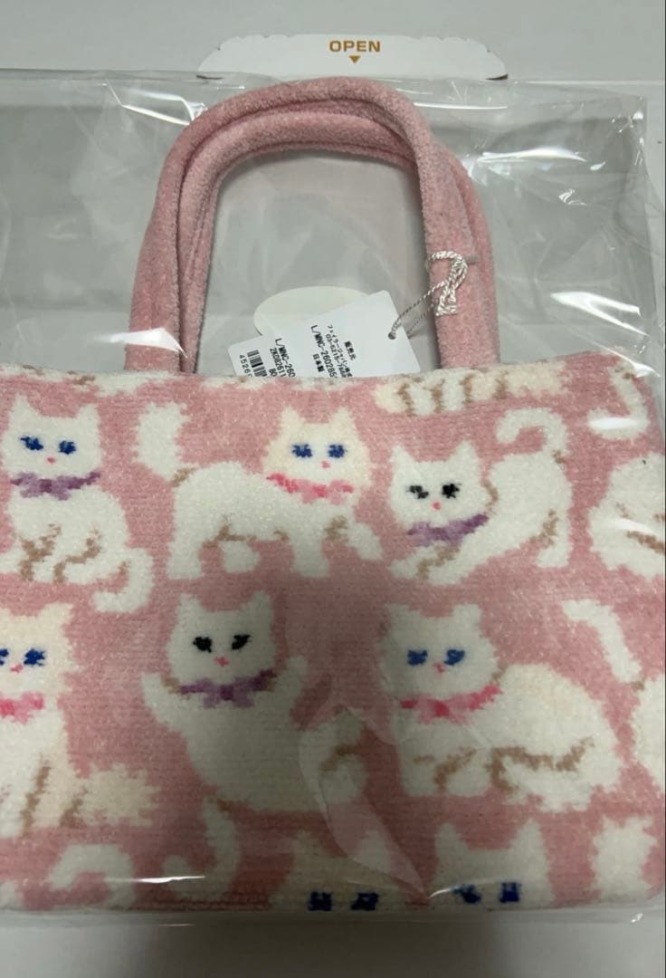 フェイラー トートバッグ ピンク　モフモフネコチャン　バッグ ミニトートバッグ