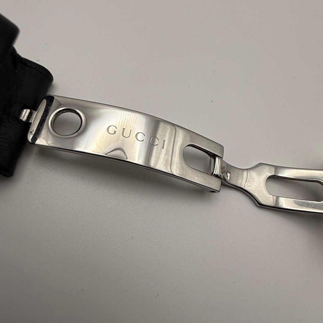 付属品有り GUCCI グッチ 時計 126.3 シルバー 革ベルト スモセコ