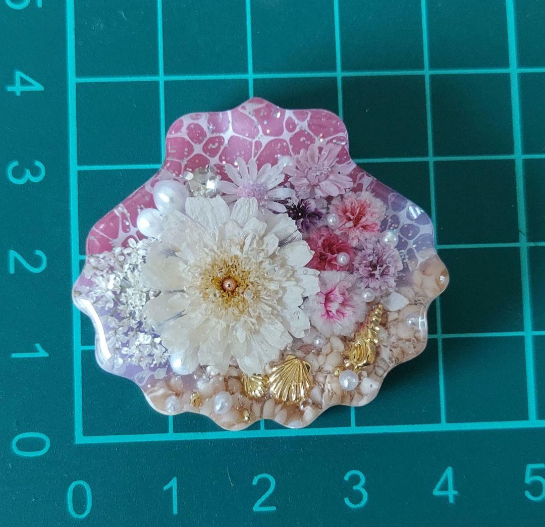 【1605】レジン　マトリカリア　ヘアゴム　ポニーフック　ブロ―チ　ハンドメイド