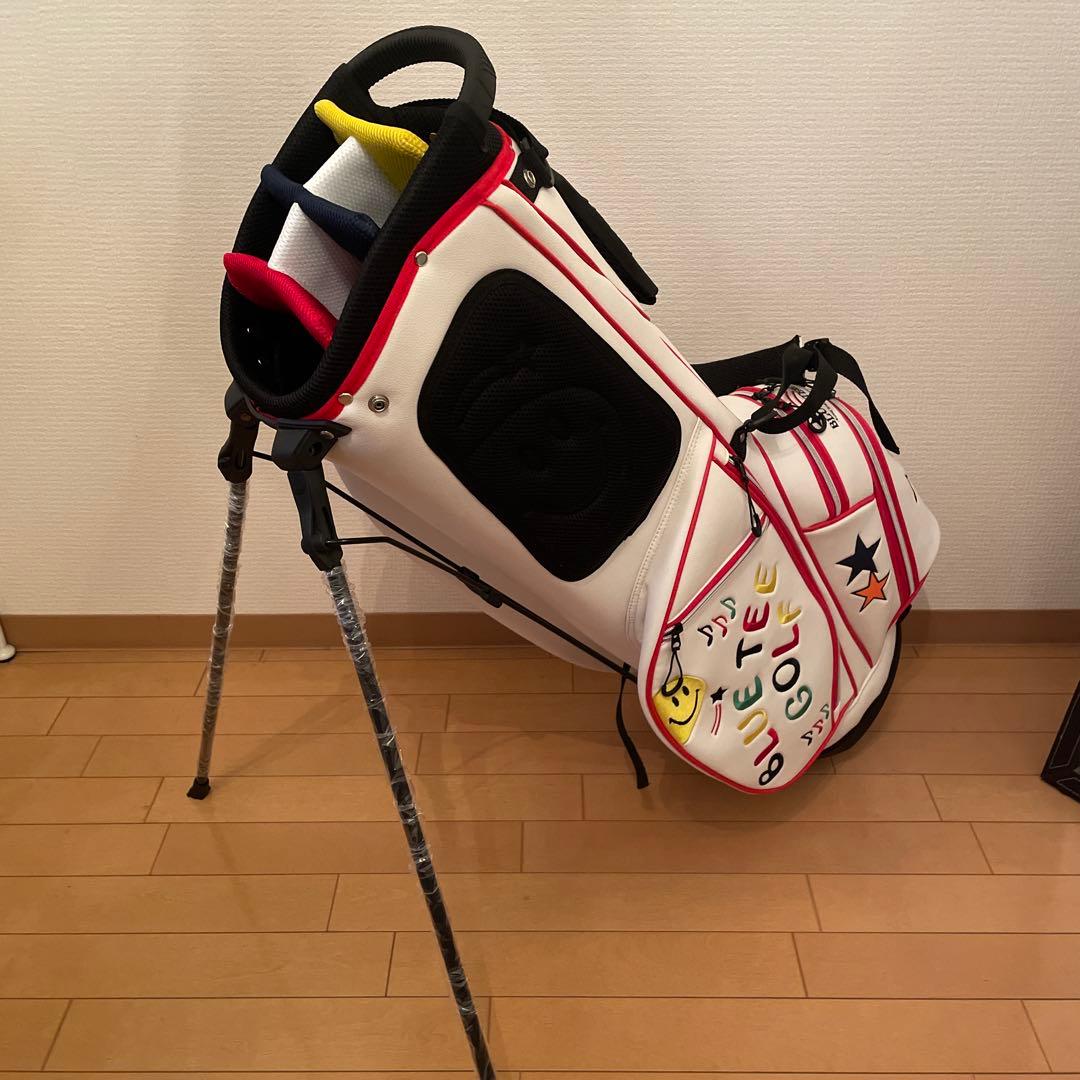 ブルーティーゴルフ スタンドキャディバッグ ホワイト/レッド