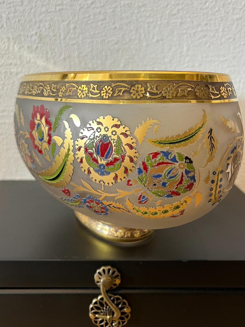 【超美品】トルコ　金彩　エナメル彩　ボウル　花瓶　フラワーベース