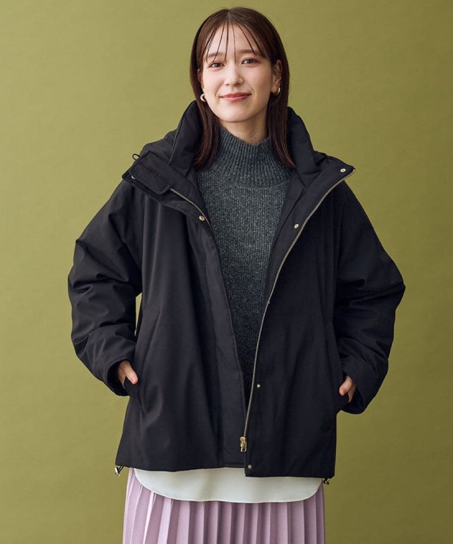 【ANY】撥水フーデットダウンコート ブラック Mサイズ