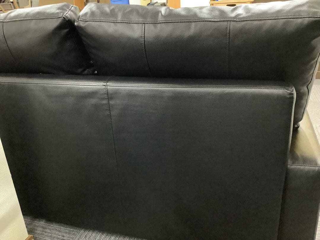 【直接引取限定】イケア 革張りコーナーソファベッド 収納付き フリーヘーテン（★