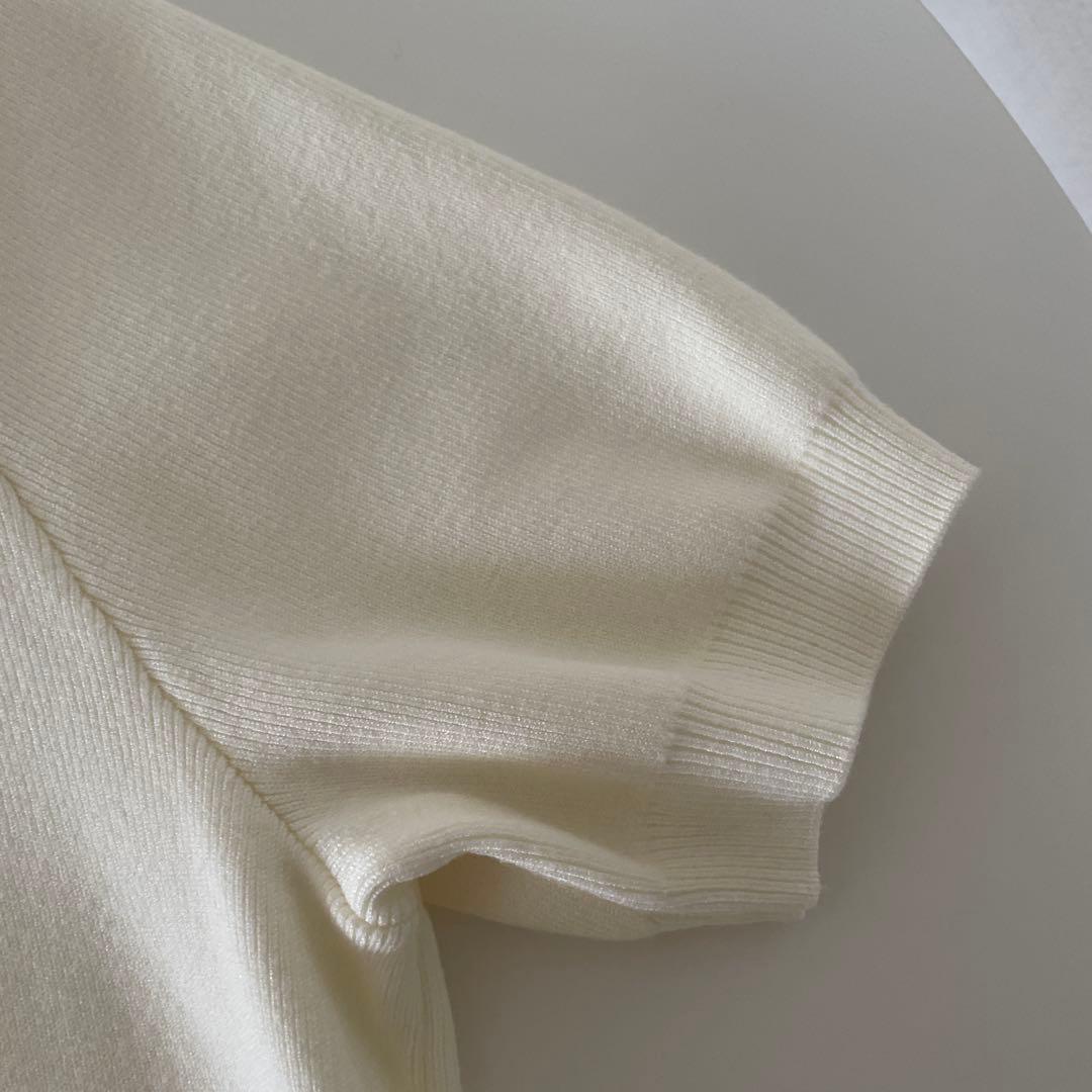 Rirandture パールカラーポロニット　オフ白　m