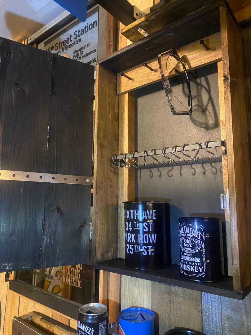 棚　アメリカン　ガレージ　壁掛け　スタンド　両用　インダストリアル