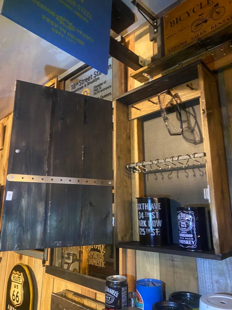 棚　アメリカン　ガレージ　壁掛け　スタンド　両用　インダストリアル