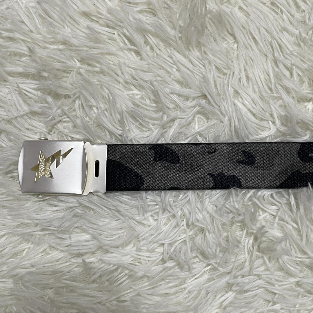【未使用品】 エイプ BAPE　ガチャベルト　迷彩　カモフラ　グレー　星バックル
