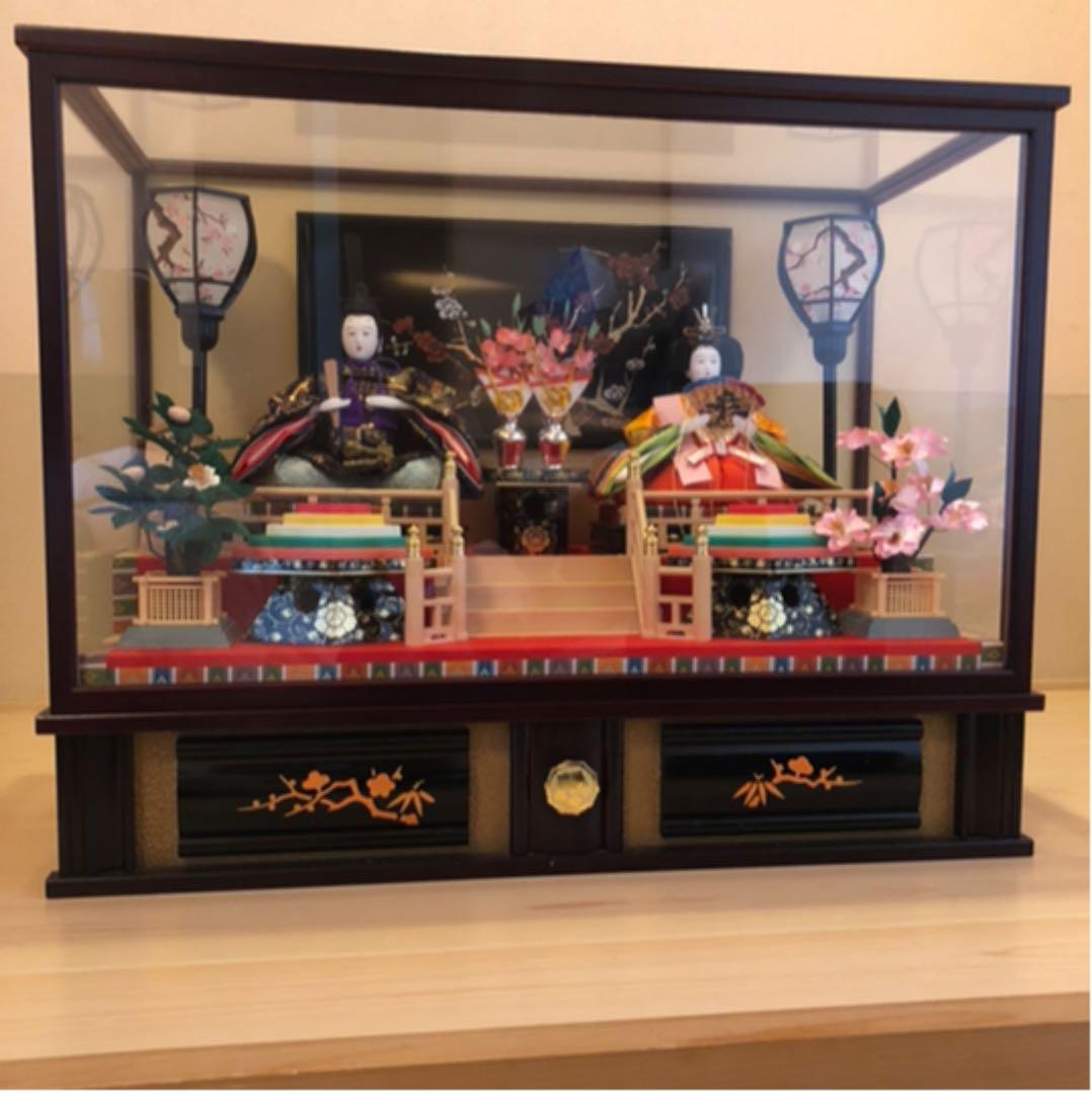 ひな人形　河寿作　親王ケース入　オルゴール付き