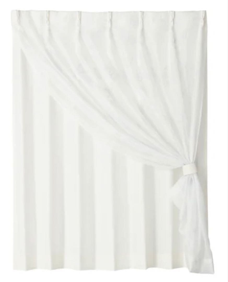 Francfranc ラメ×マニフィレース 二重縫製カーテン アイボリー最終値下