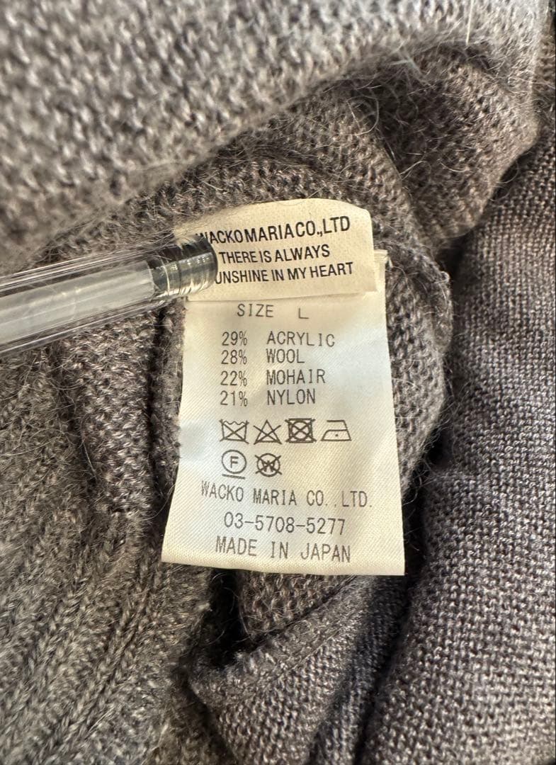 ワコマリア カーディガン モヘア L wacko maria チャコール