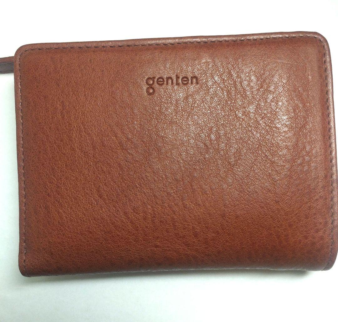 genten　ゲンテン　二つ折り財布 本革 レディース