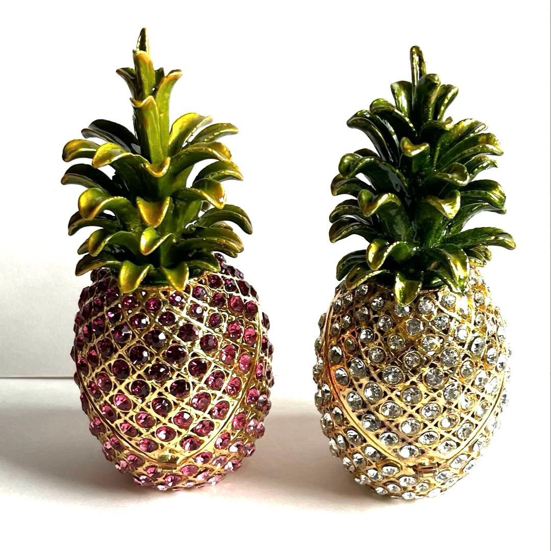 【未使用】彫刻像パイナップル クリスタル ジュエリーボックス