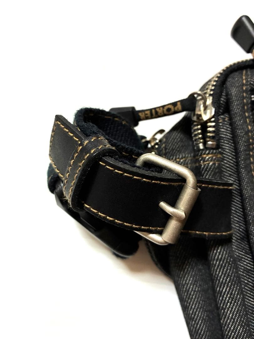 希少Lサイズ　廃版品　PORTER ポーター デニム　ウエストバッグ