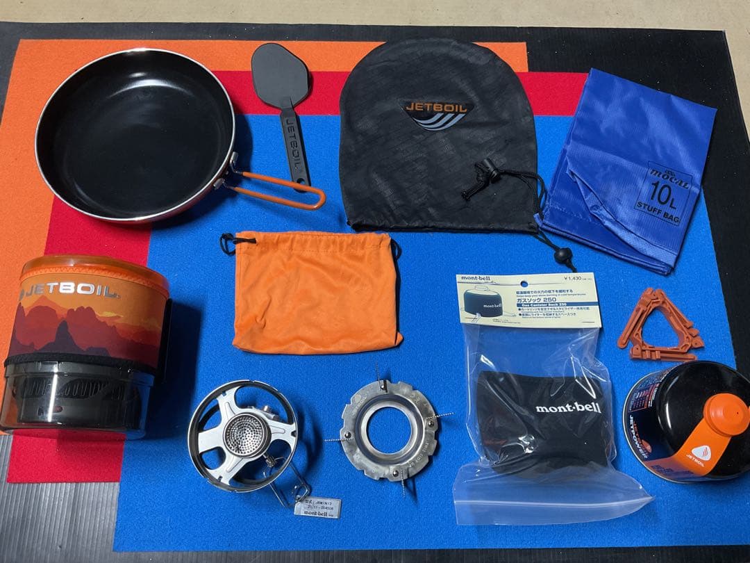JETBOILミニモ動作良好美品+mont-bell新品サミレットスキレット他