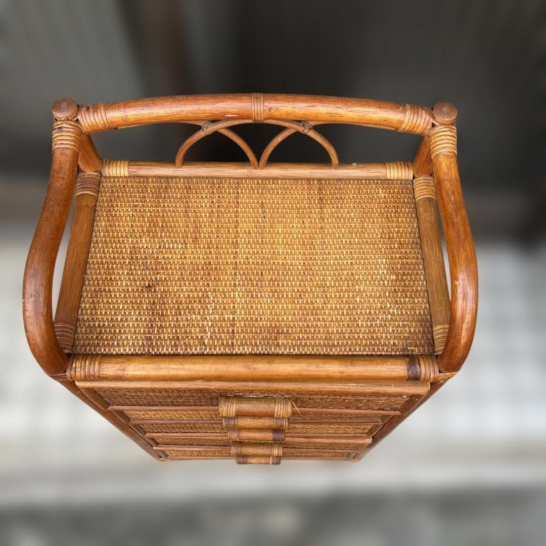 【昭和レトロ】ラタンチェスト　籐　５段引出し　箪笥