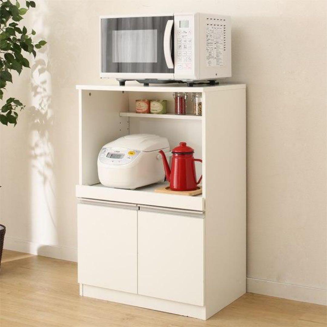 ニトリ　レンジ台 フォルムN RE9060WH　ホワイト　キッチン収納