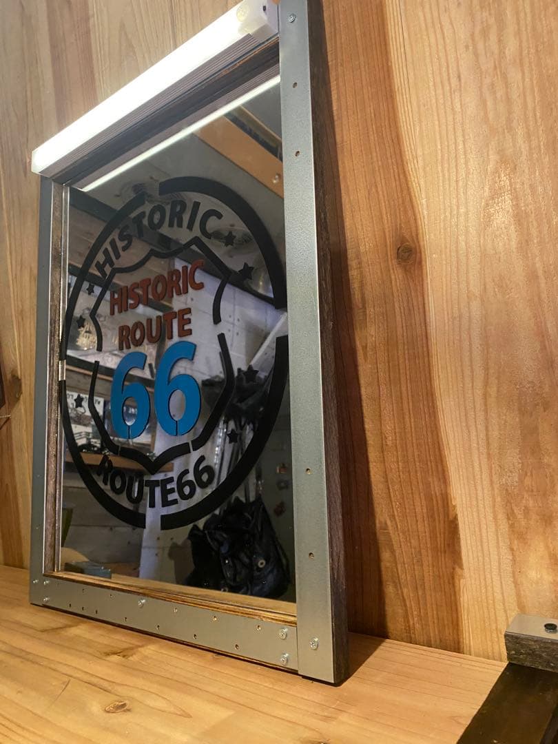 特大パブミラー　ROUTE66 アメリカン　インダストリアル