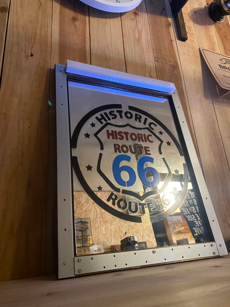 特大パブミラー　ROUTE66 アメリカン　インダストリアル