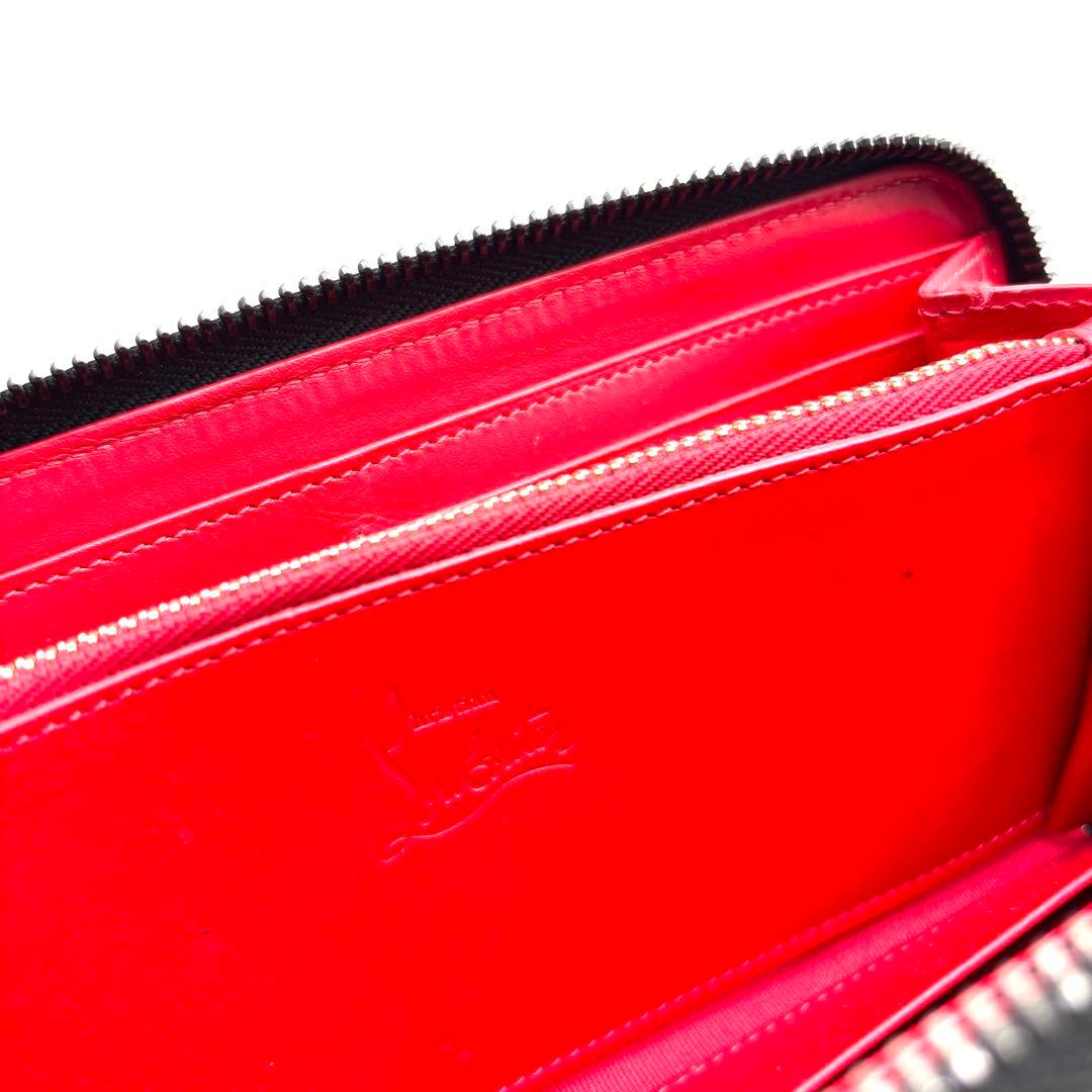 激レア・美品 クリスチャンルブタン パネトーネ 長財布 ロゴ レザー 赤 黒