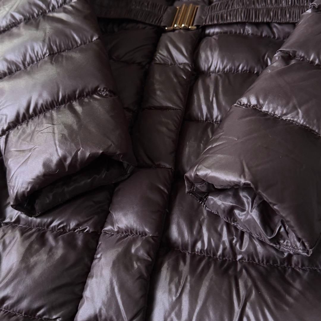 人気 ヘルノ HERNO フードファー＆ベルト付き ロングダウンコート ブラウン