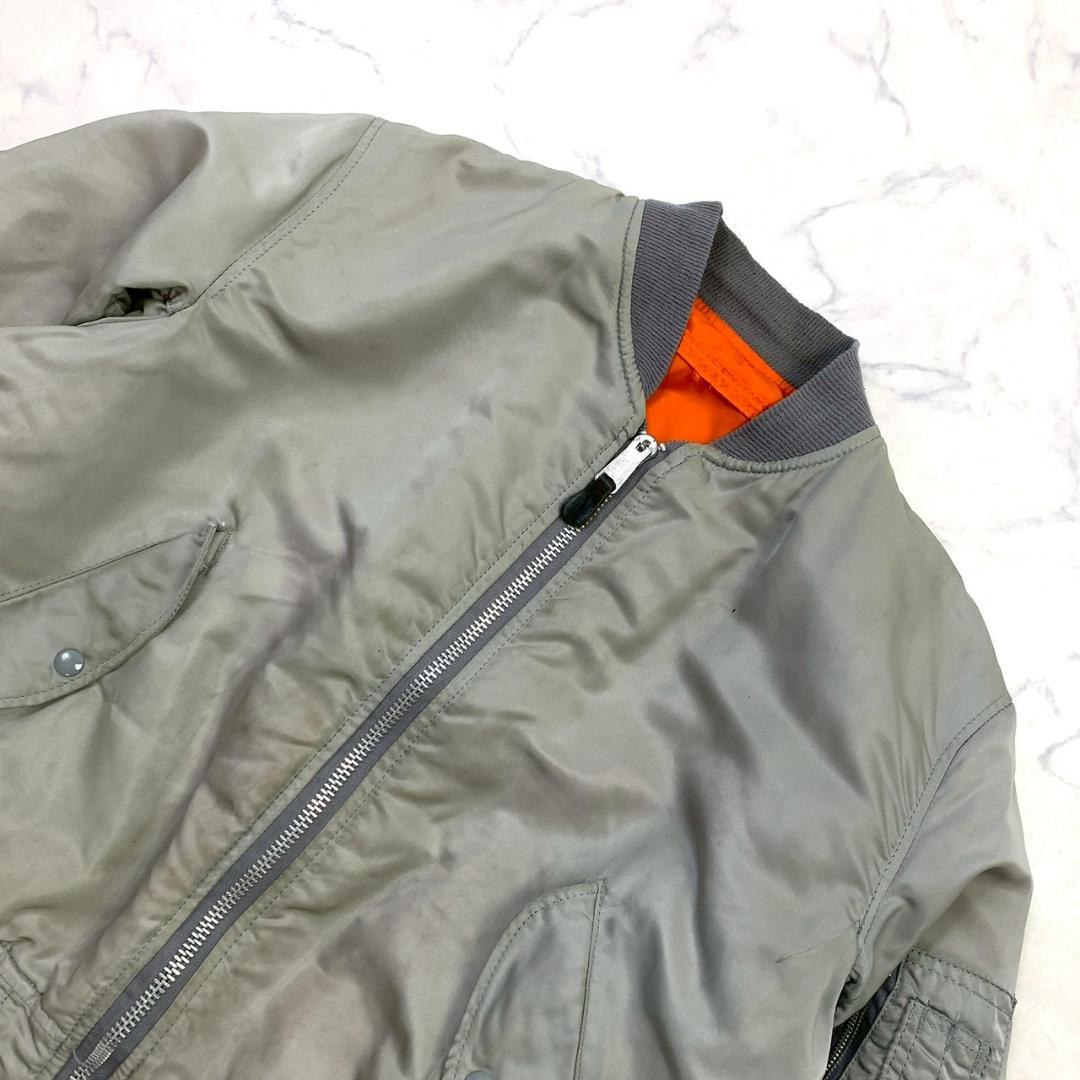 希少カラー★ 90s USA製 ALPHA MA-1 シルバー L　D821