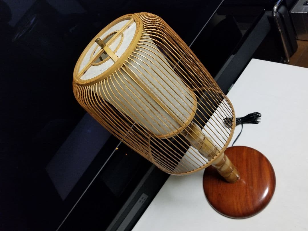 希少　指物　民藝　駿河　竹千筋細工　miyabi andon　スタンド　ランプ