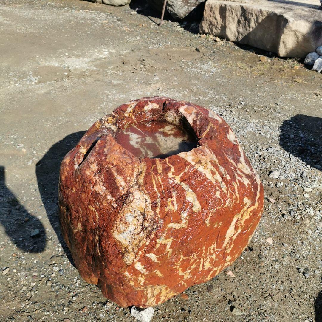 紅加茂石　蹲　173キロ　庭石　石　鑑賞石　庭　坪庭　ガーデニング　置物