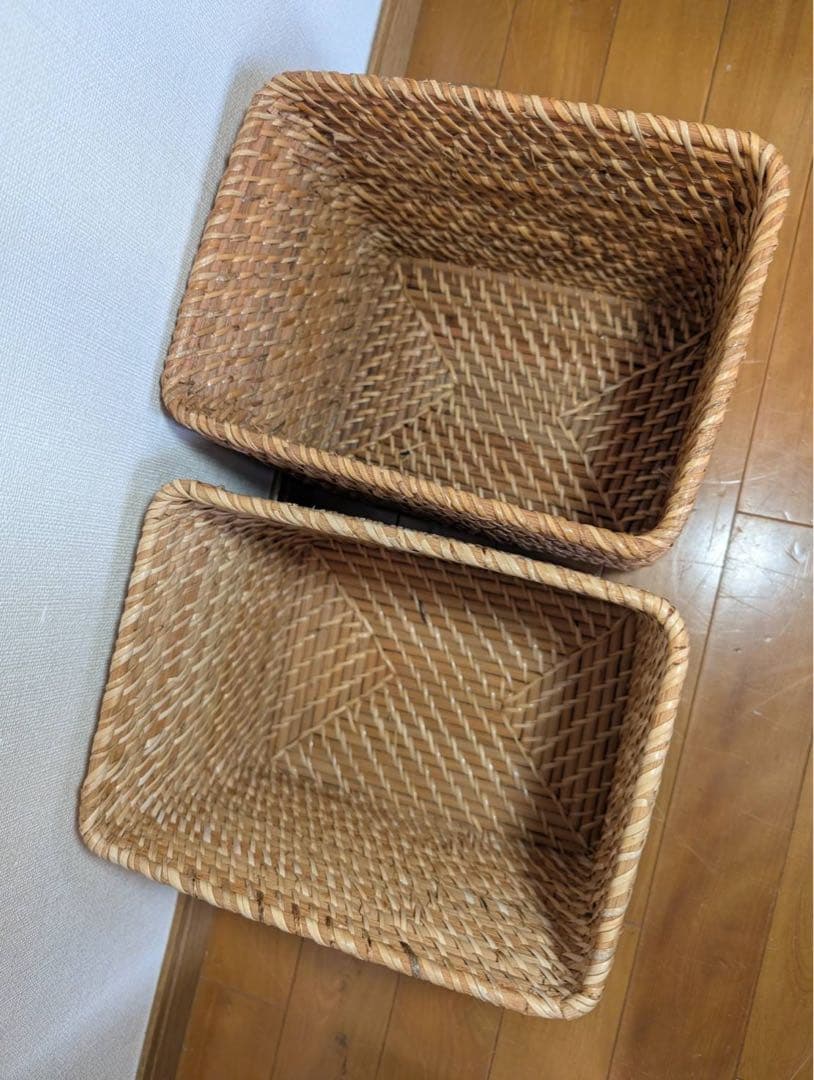 ■送料込■無印良品 スタッキングシェルフインサート 引出 ラタンバスケット