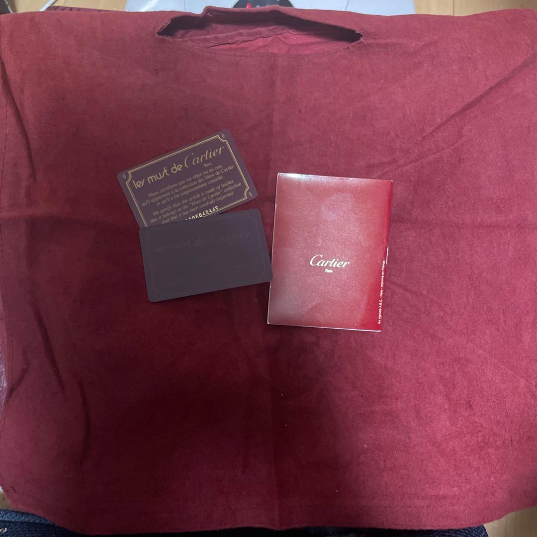 人気ヴィンテージ【Cartier】マストトリニティ 2WAYレザーバッグボルドー