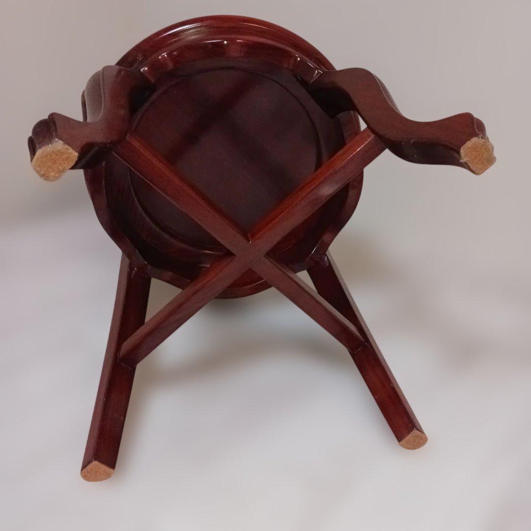 【美品/唐木家具】花梨 無垢材 ダイニングチェア 飾り椅子 アンティーク