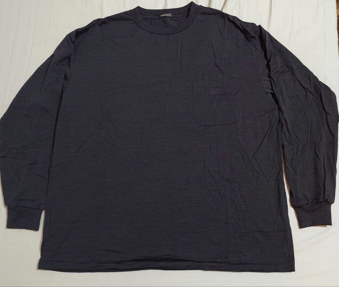comoli 25ssサマーウール長袖クルー チャコール サイズ3