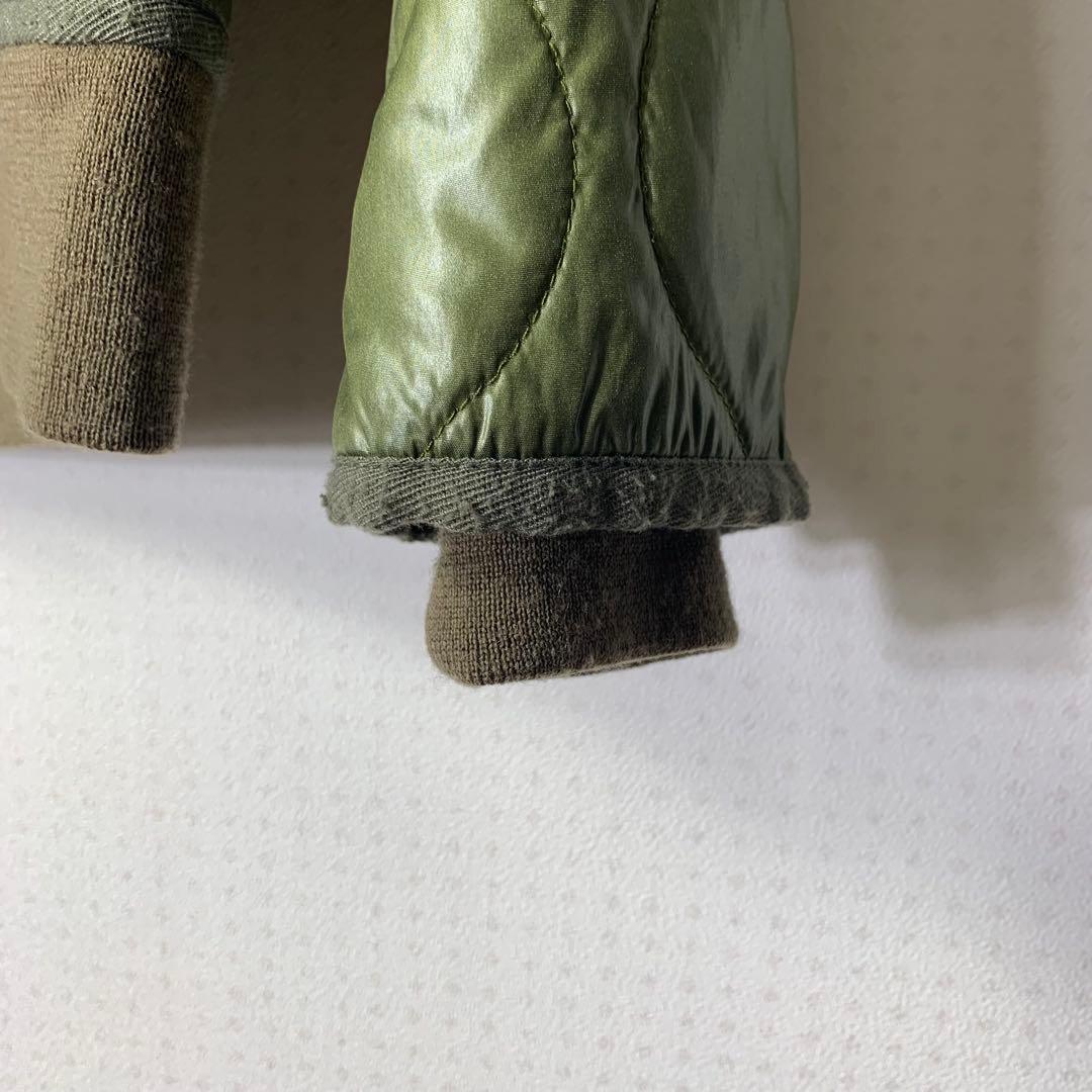 avirex キルティングフライトジャケット L カーキ 中綿 ボア ジップ