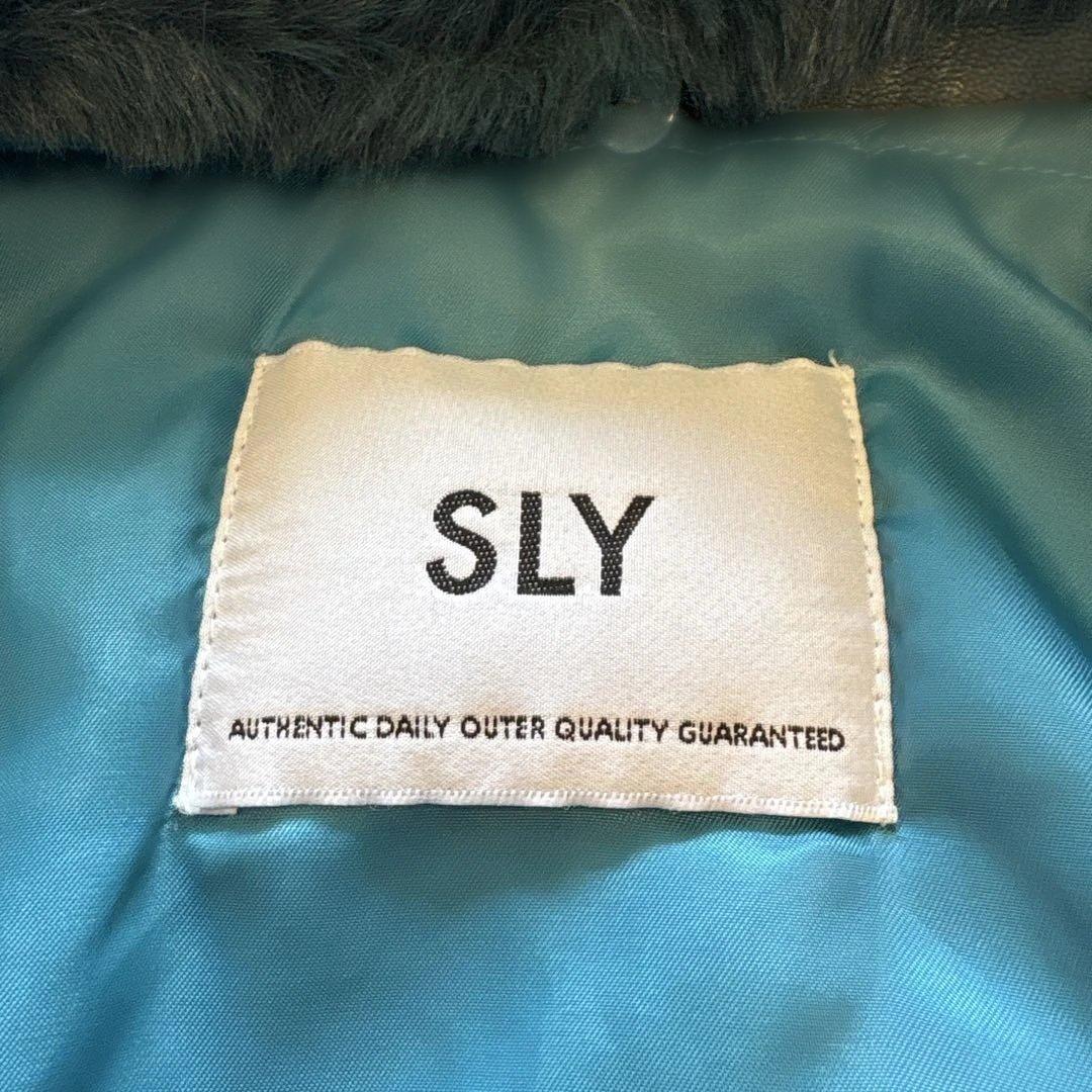 る*る様 【SLY】フェイクレザーブルゾン　ライトブルー　ファー取外可能