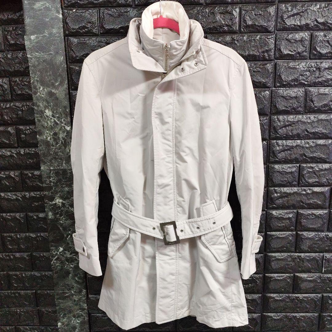 未使用品アルチザンホワイト ベルト付きトレンチコートライナ牛革襟ベスト３way