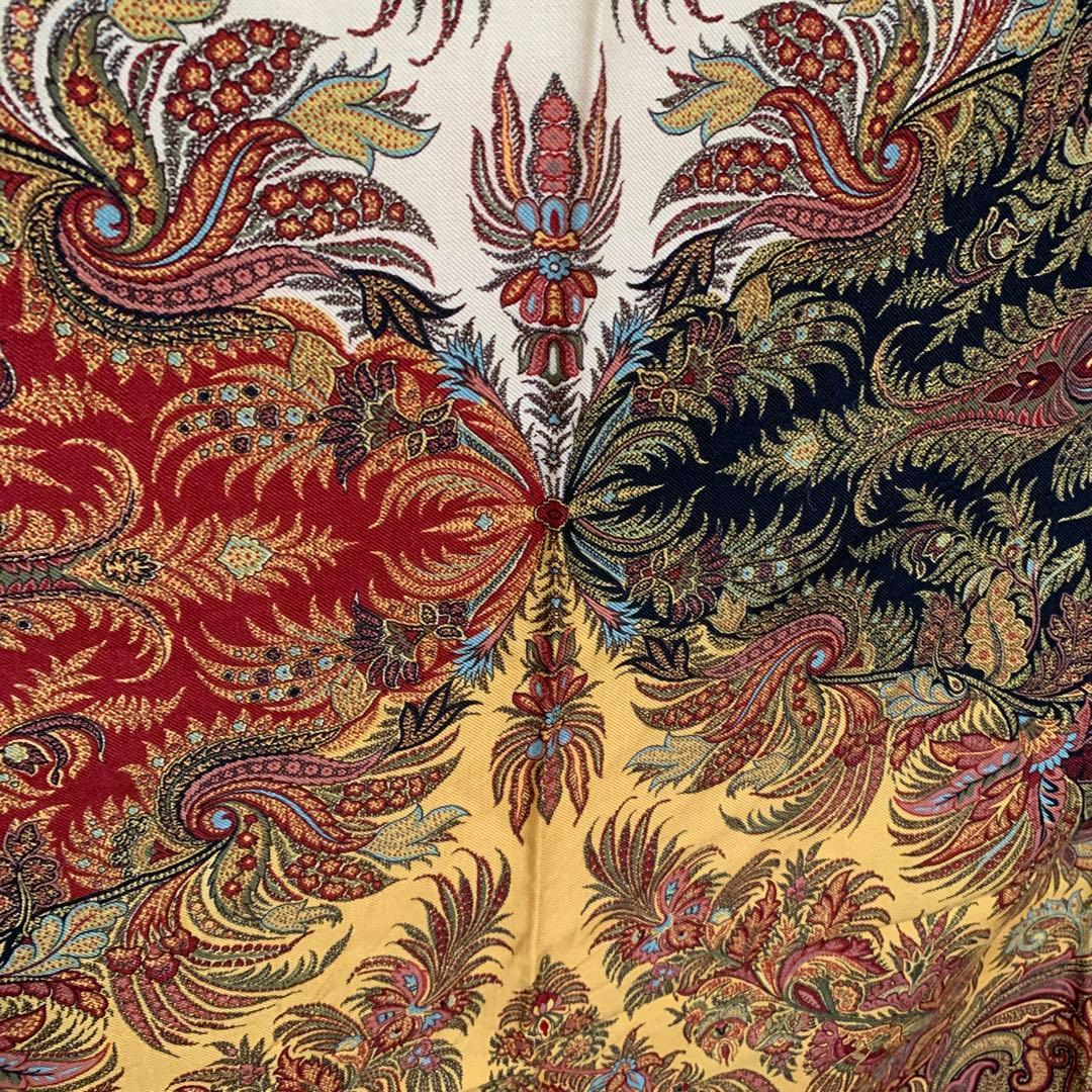 エトロ ETRO ウール ペイズリー柄の大判ストール スカーフ