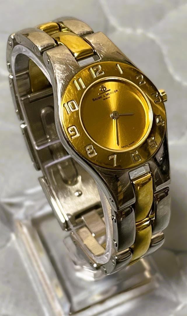 値下げ！Baume & Mercierボーム＆メルシェ ゴールドレディース腕時計