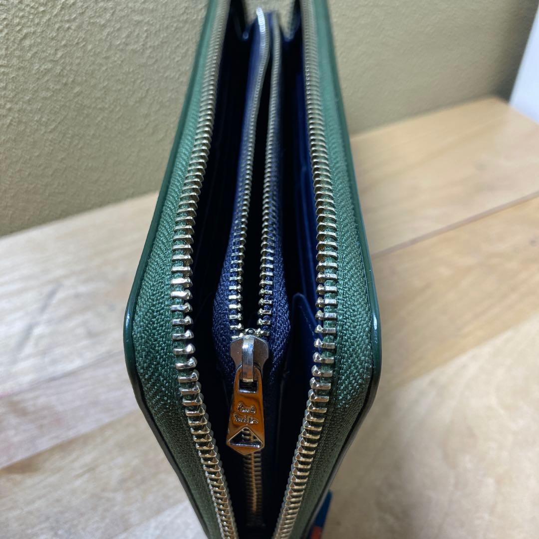 ポールスミスの緑色メンズ長財布(美品)