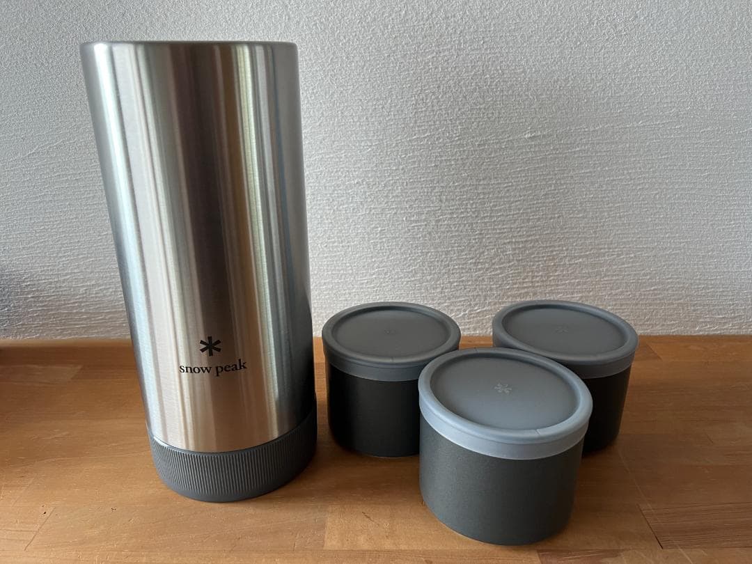 新品） peak 保温可能弁当箱　トバチ３　食器セット グレー