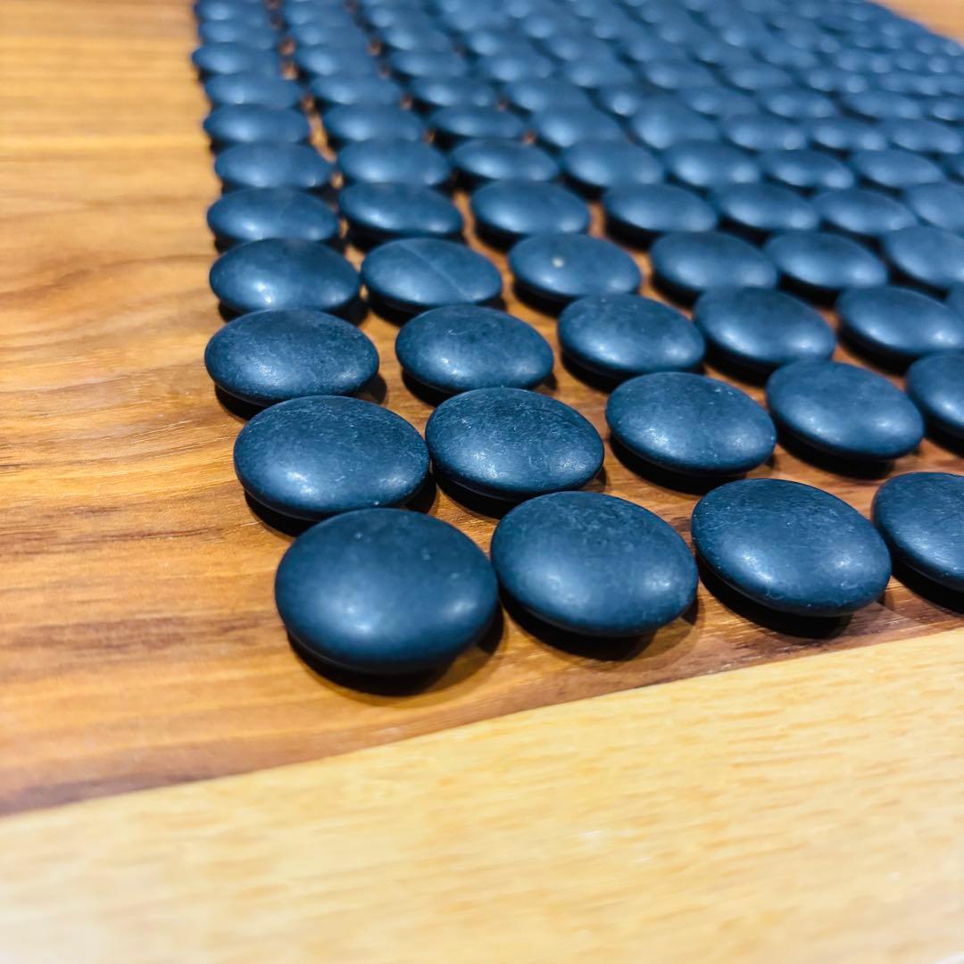 囲碁　碁石　雪印　蛤碁石　那智黒　ケース付き　洗浄済み　ハマグリ180