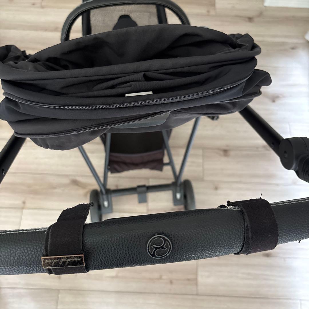 Cybex MIOSブラックベビーカー ドリンクフォルダー、レインカバー付き
