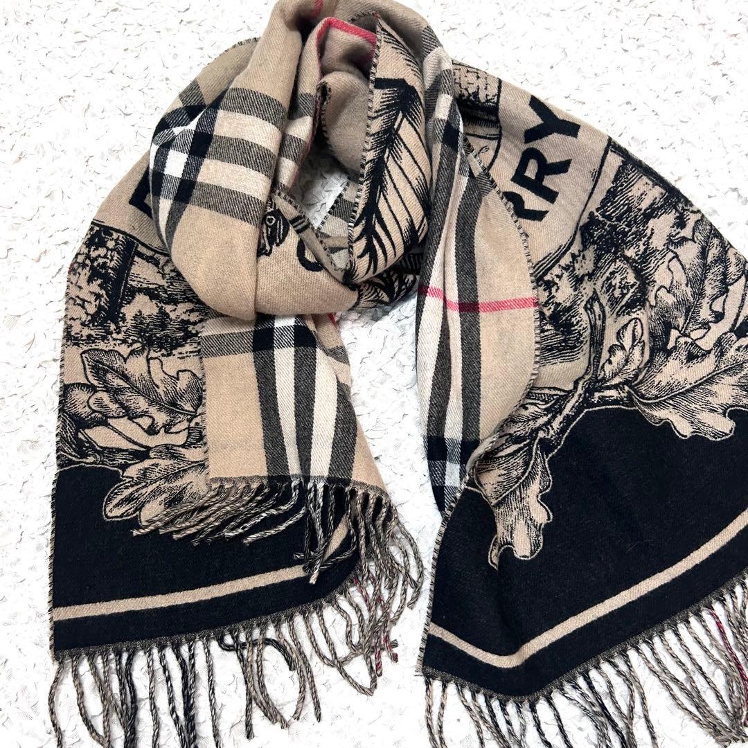 ピーナツさま　バーバリー BURBERRY リバーシブルEKD カシミアストール