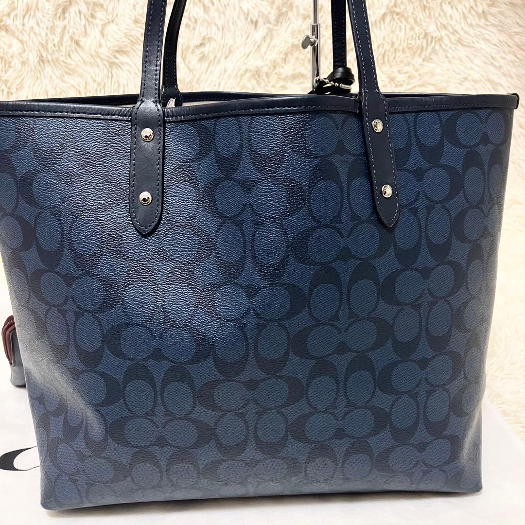 COACH トート シグネチャー リバーシブル ポーチ付き A4収納