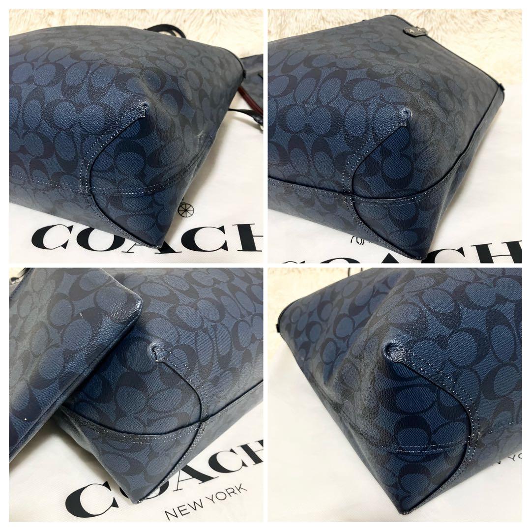 COACH トート シグネチャー リバーシブル ポーチ付き A4収納