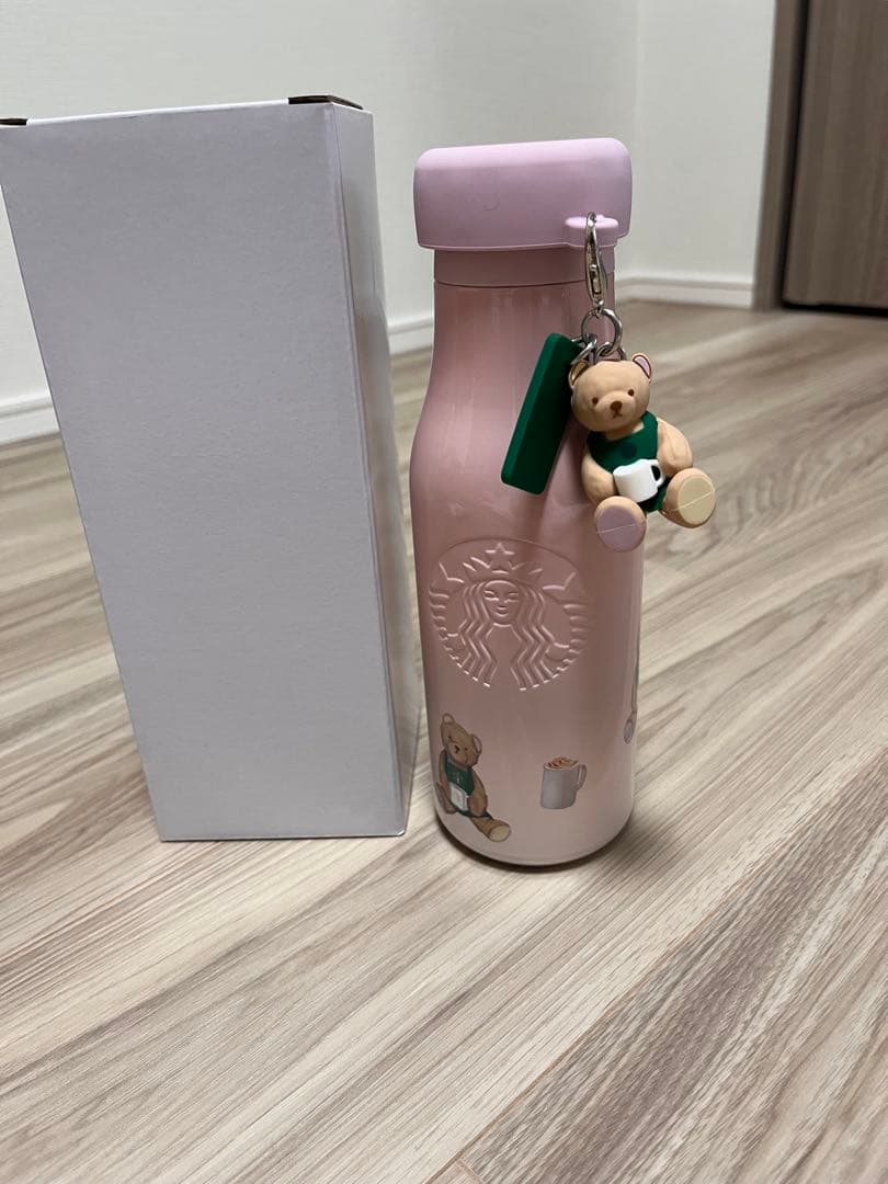 スターバックス　ジェラートピケ リッドカバー ステンレスボトル ピンク
