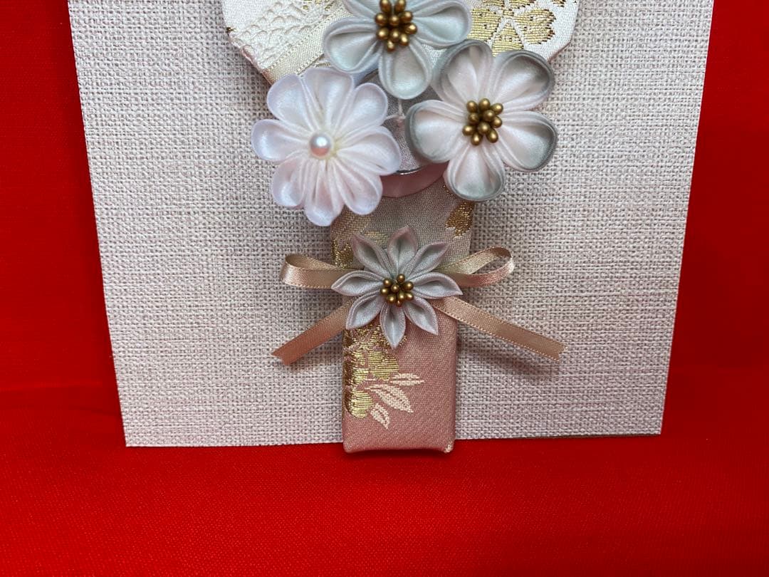 東京久月　つまみ細工額入　羽子板・壁掛け・間口約２０×奥行約９×高さ約３３㎝