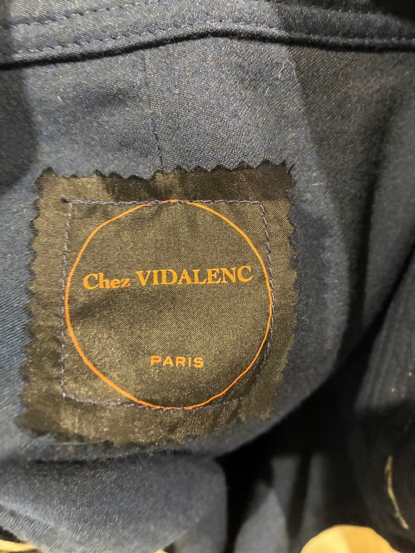 Chez VIDALENC ステンカラーコート ベージュ/ネイビー