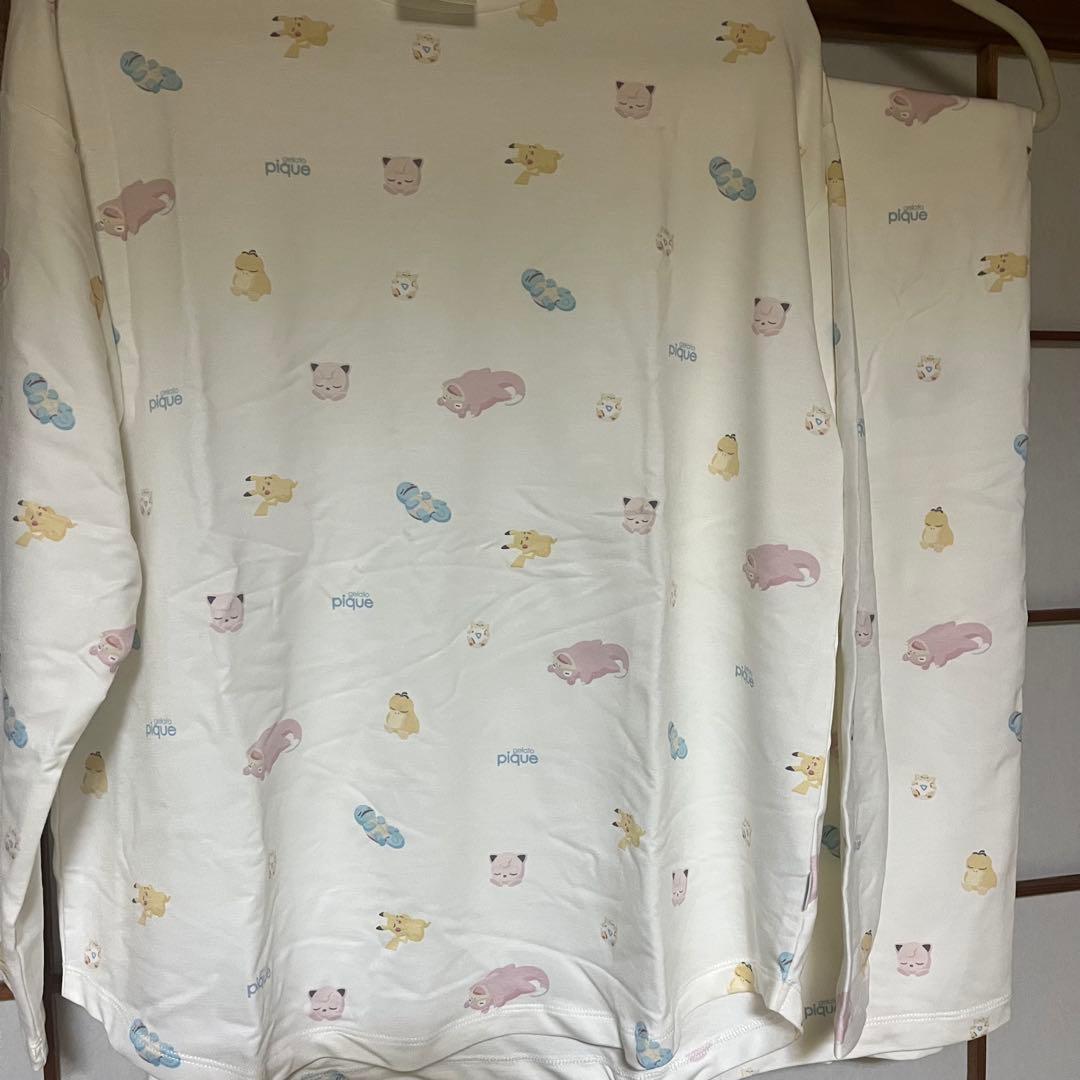 未使用 ジェラートピケ ポケモン sleep柄 セットアップ ロンT パンツ A