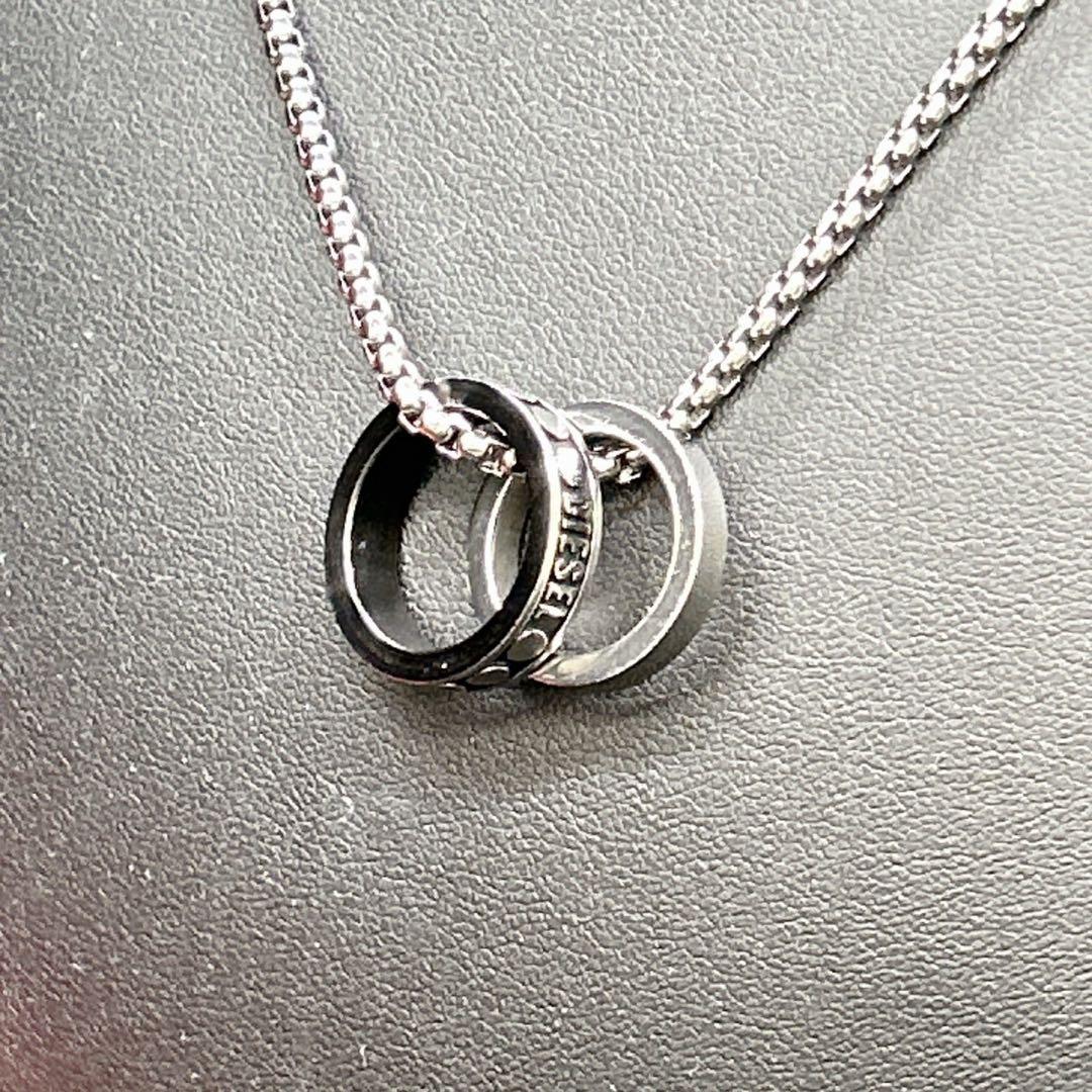 ディーゼル　ネックレス　ダブルリング　メンズレディース　DIESEL